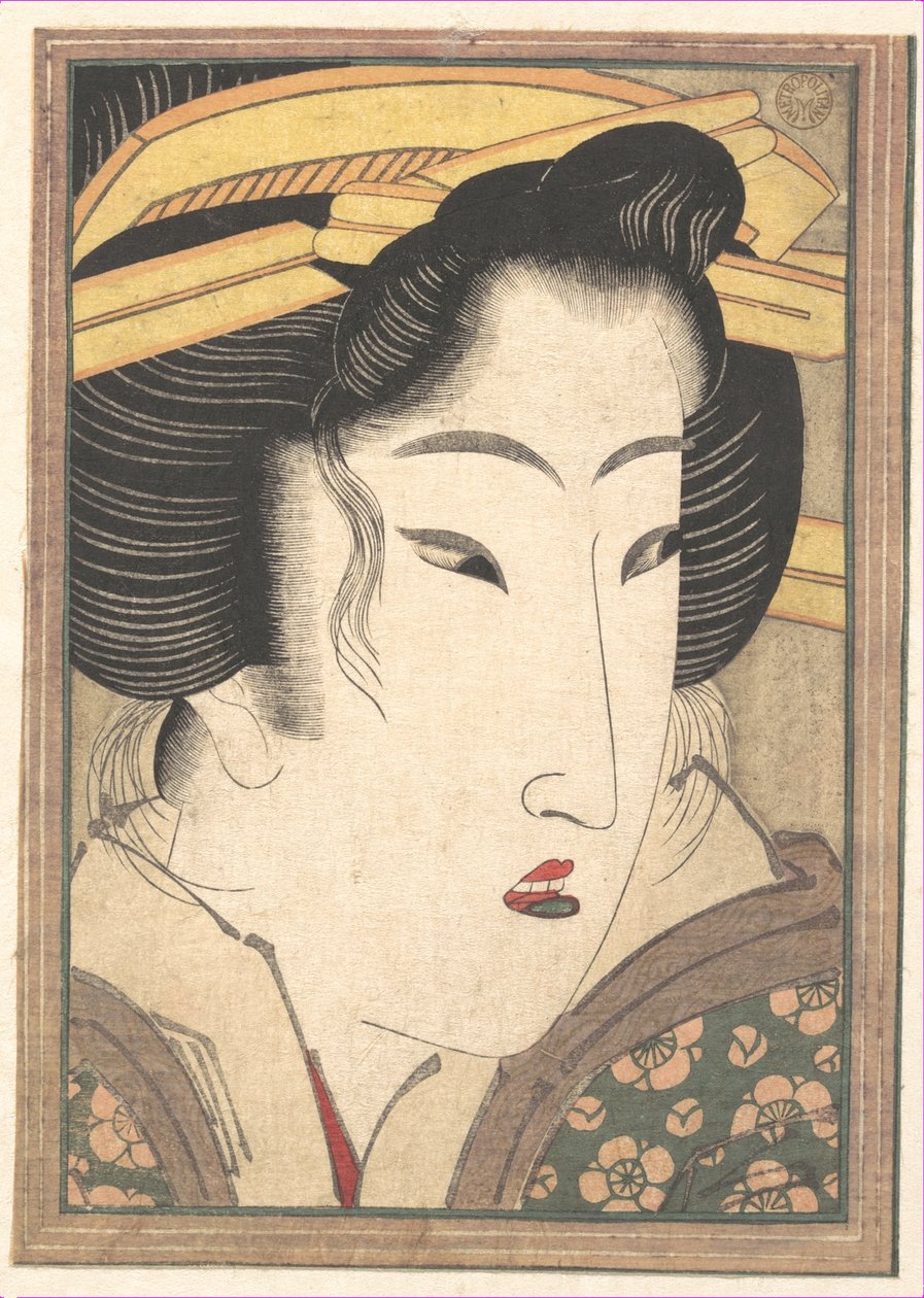 La cabeza de una belleza de Keisai Eisen