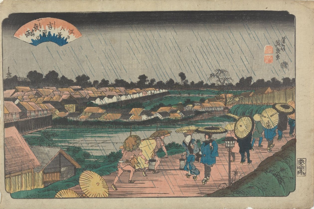 Lluvia nocturna en Yoshiwara de Keisai Eisen