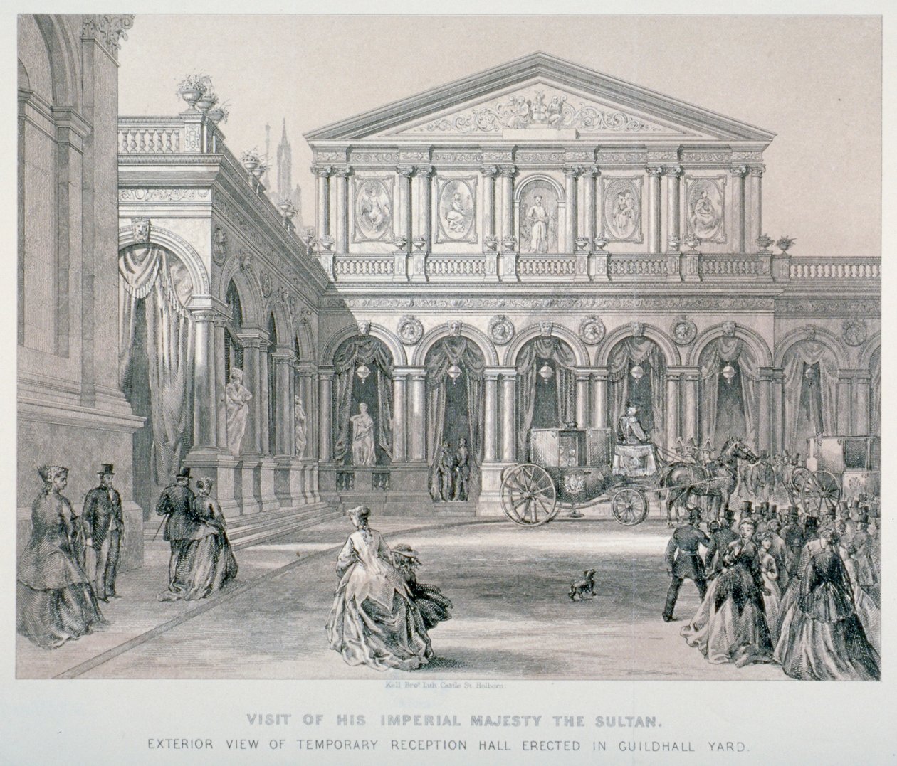 Visita de Abd-ul-Aziz, Sultán de Turquía al Guildhall, Ciudad de Londres, 1867 de Kell Brothers