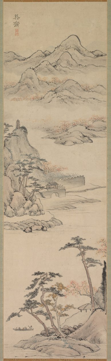Paisaje con Navegantes, finales del siglo XVIII-principios del siglo XIX de Kenkado Kimura