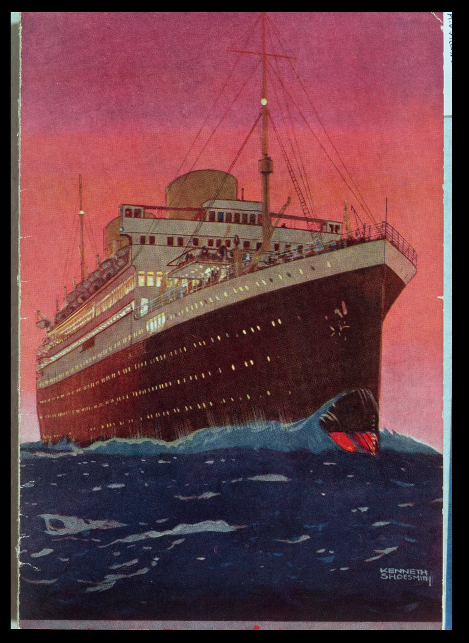 El Liner M.V. Alcantara en el mar, 1928 de Kenneth Shoesmith