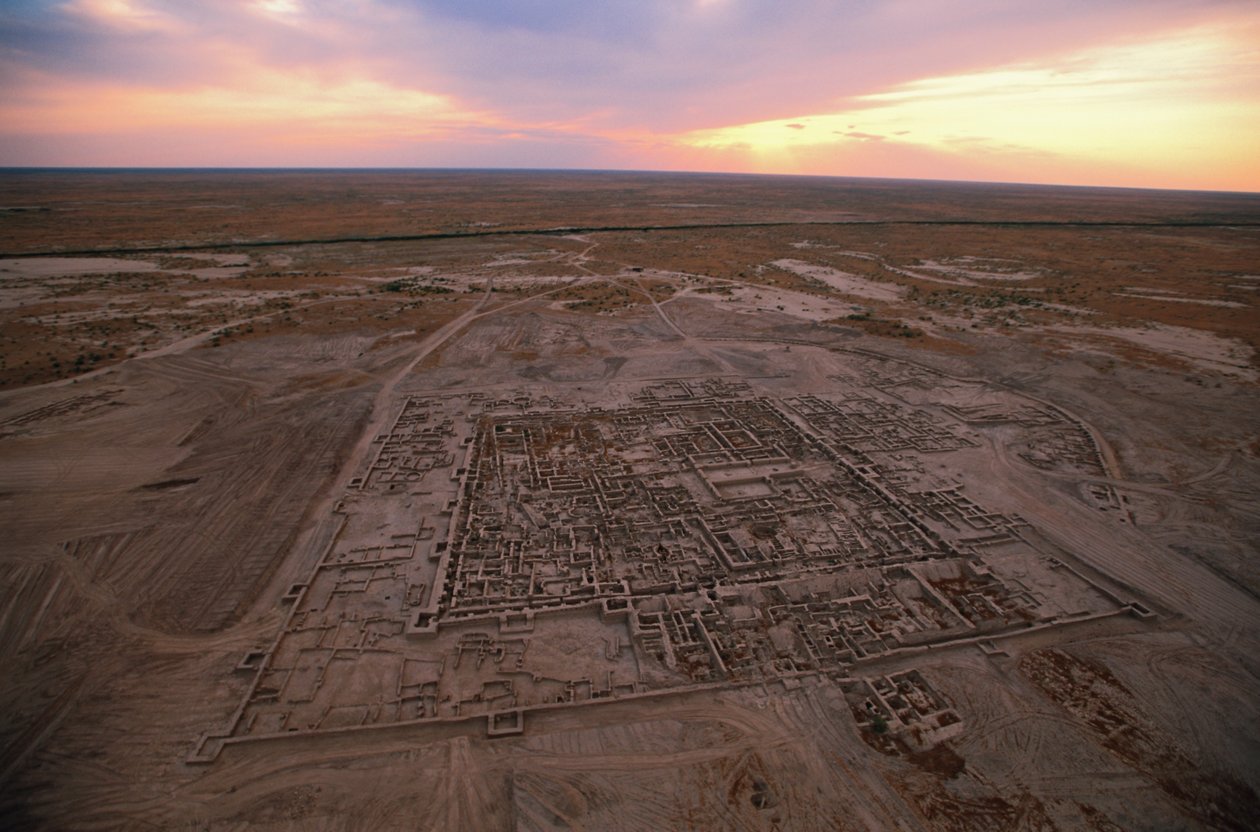 Aérea de excavación; Civilización del Oxus; Turkmenistán; yacimiento de Gonor Depe; Victor S..., 2004 (foto) de Kenneth Garrett