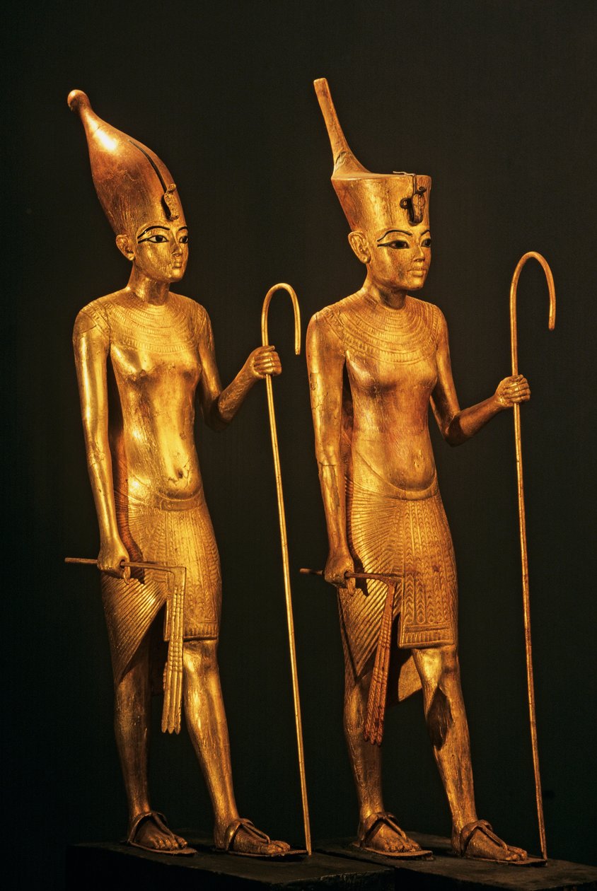 Figuras de madera dorada del faraón Rey Tut, Tutankamón, 2009 (foto) de Kenneth Garrett