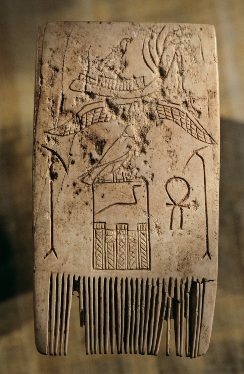 Peine de marfil perteneciente al gobernante de la Dinastía Temprana Djer, Abydos, Egipto, 2005 (foto) de Kenneth Garrett