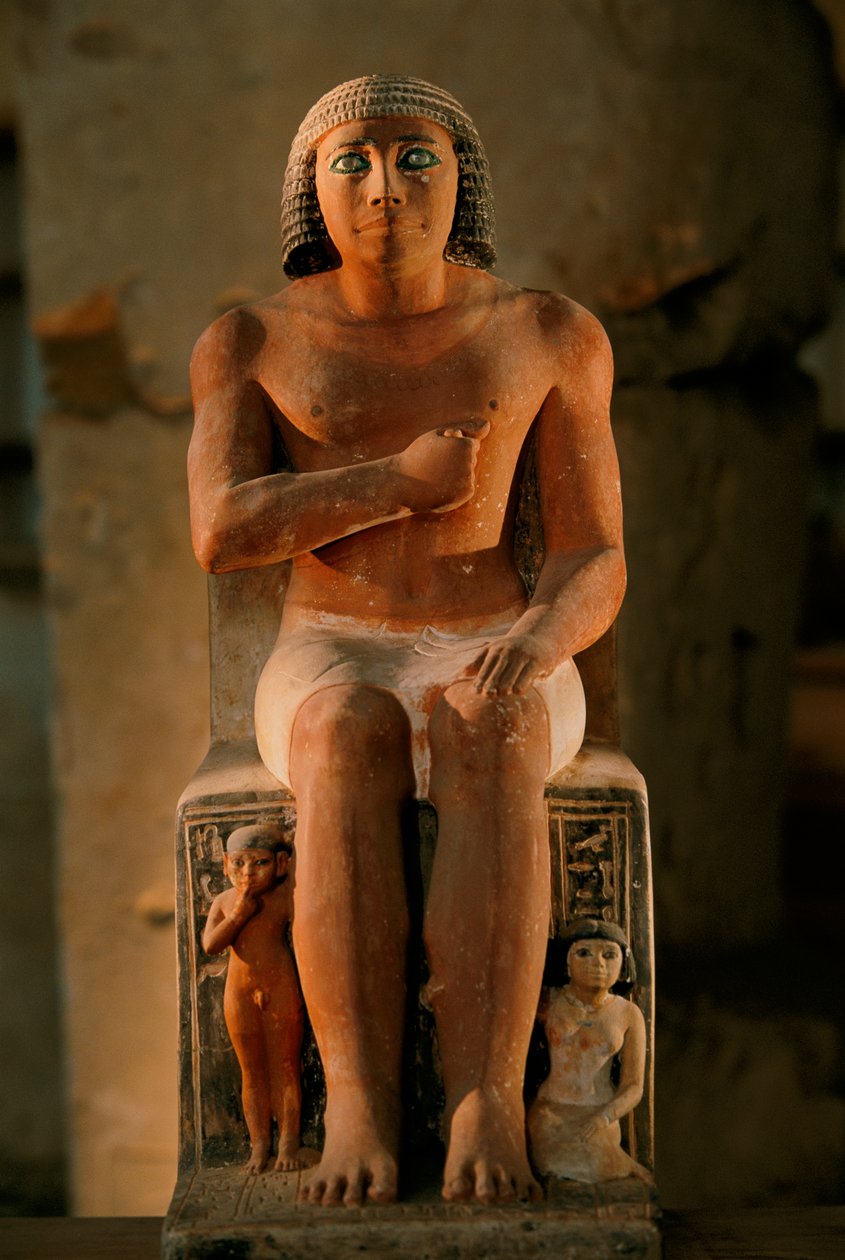 Estatua de piedra caliza pintada de Kai con ojos de cristal incrustados y sus hijos a esta tarifa..., 2002 (foto) de Kenneth Garrett