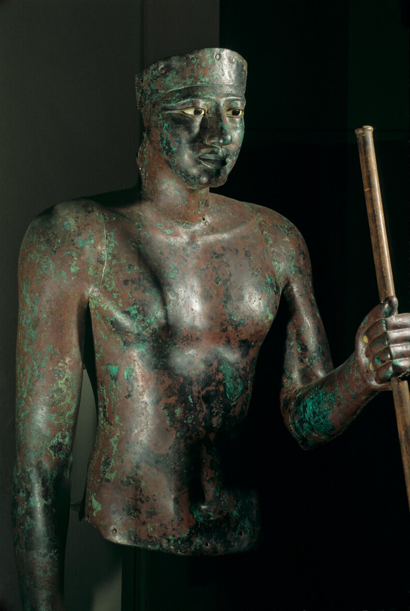 Estatua de Pepi I, cobre con incrustaciones de ojos de piedra caliza y obsidiana, procedente del templo de H..., 2002 (foto) de Kenneth Garrett