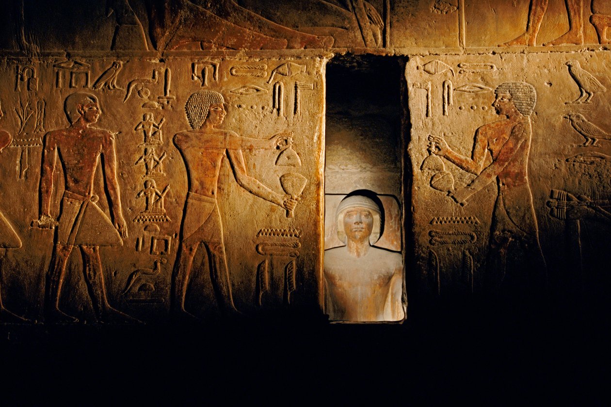 Tumba de Ti; Egipto; Arqueología; Reino Antiguo; Saqqara, cámara de Serdab de Kenneth Garrett