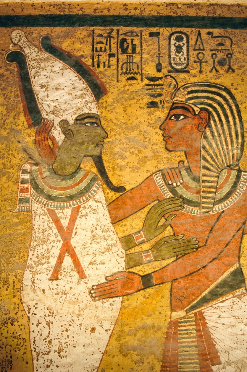 Pintura mural en la tumba del rey Tutankamón; Egipto; Reino Nuevo; Tutankamón; Valle de..., 2003 (foto) de Kenneth Garrett