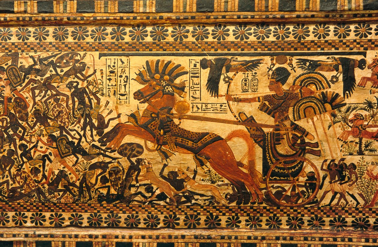 Pintura mural en la tumba del rey Tutankamón; Rey Tutankamón; Egipto; Reino Nuevo; Tuta..., 2003 (foto) de Kenneth Garrett