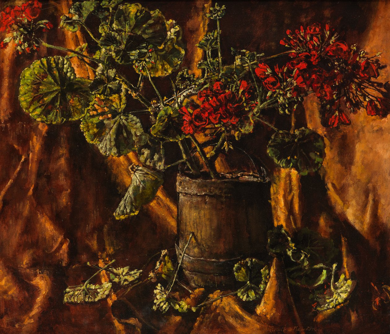 Naturaleza muerta con begonias de Kenneth Newton