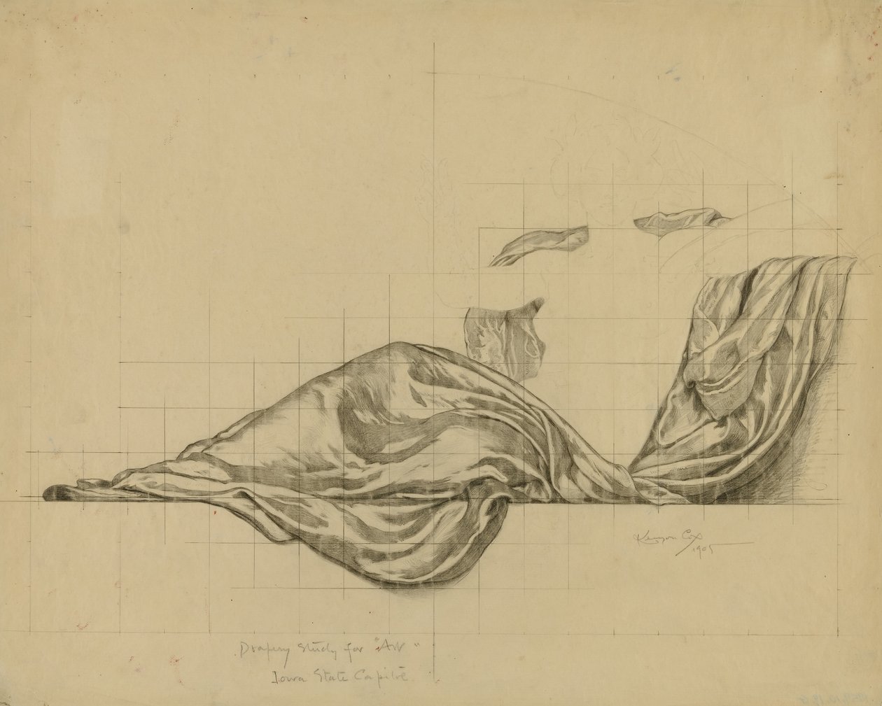 (Rotonda del Capitolio del Estado de Iowa) (Arte, estudio para panel) de Kenyon Cox