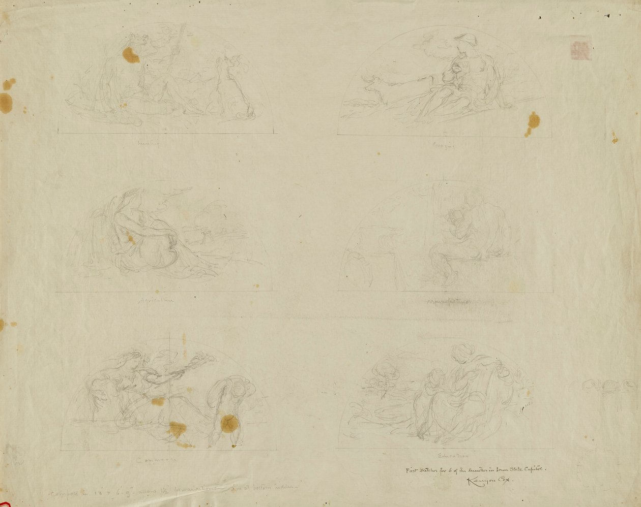 (Rotonda del Capitolio del Estado de Iowa) (estudio para Six Lunettes) de Kenyon Cox