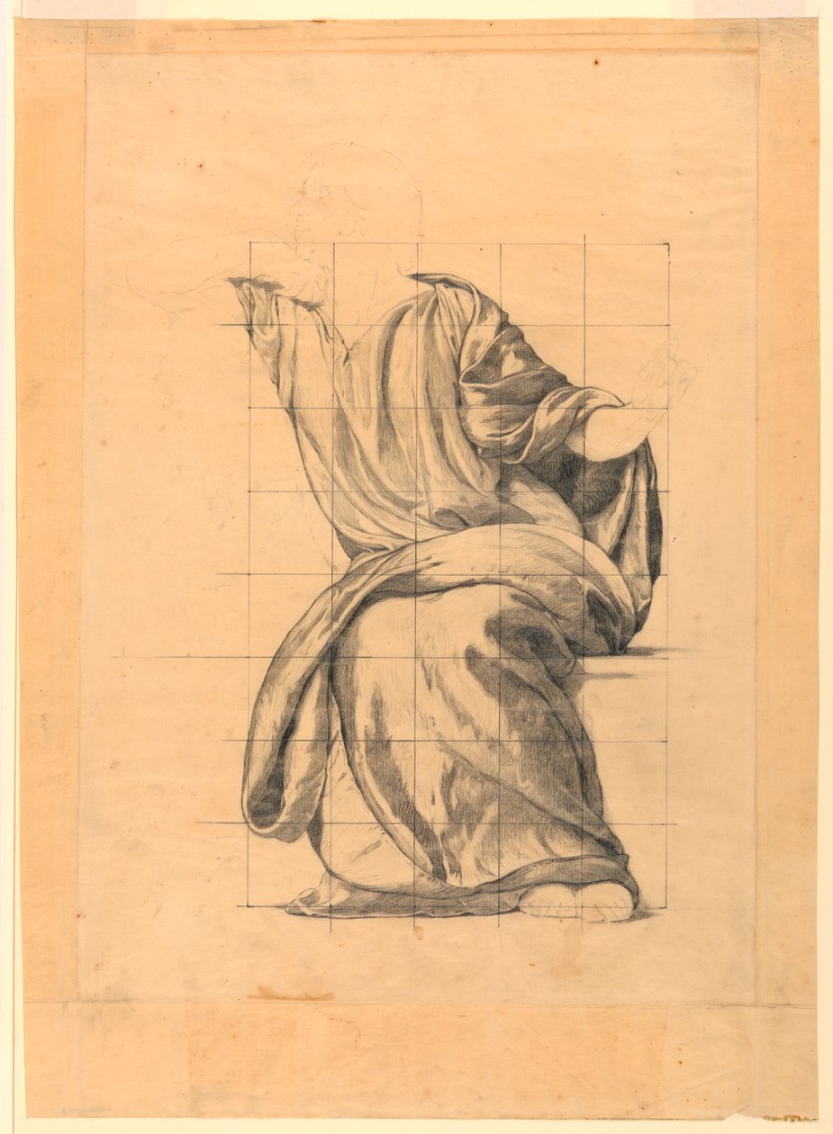 Estudio de Drapería para la Figura de la Paz en "La Beneficencia de la Ley", Mural en el Palacio de Justicia del Condado de Essex, Newark, Nueva Jersey de Kenyon Cox