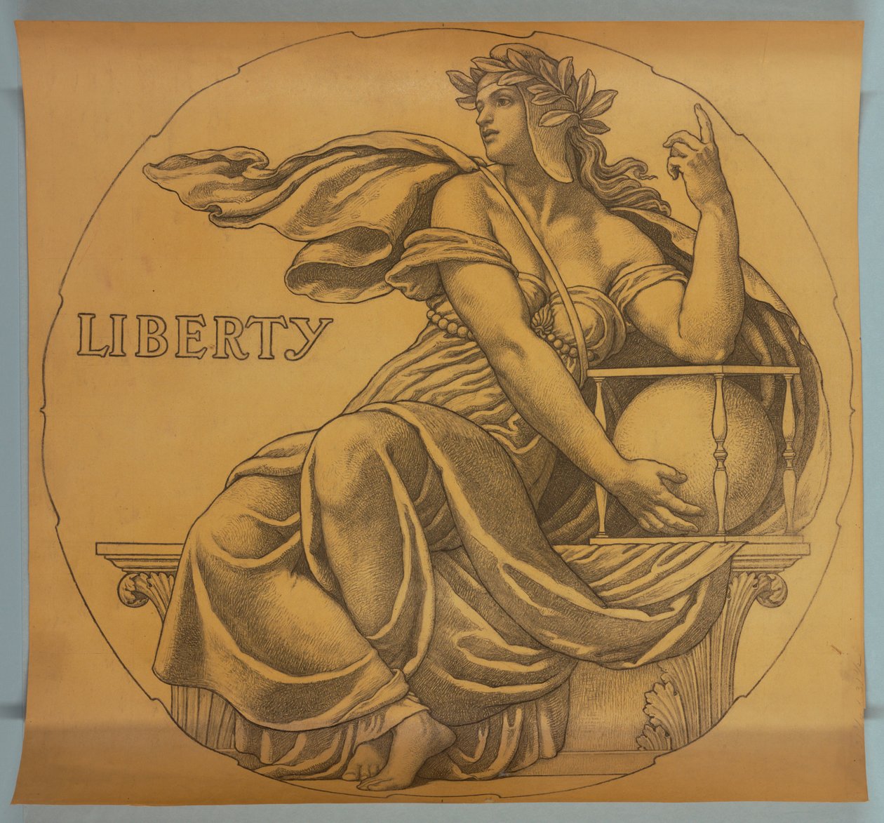 Libertad, boceto para mosaico en la rotonda del Capitolio del Estado de Wisconsin de Kenyon Cox