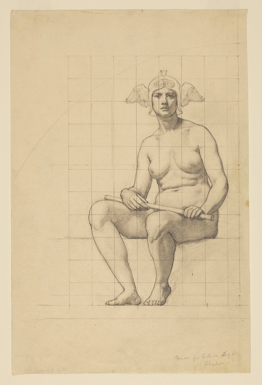 Estudio de Desnudo para "La Vida Activa," Luneta en el Edificio de Administración, Oberlin College, Oberlin, OH de Kenyon Cox