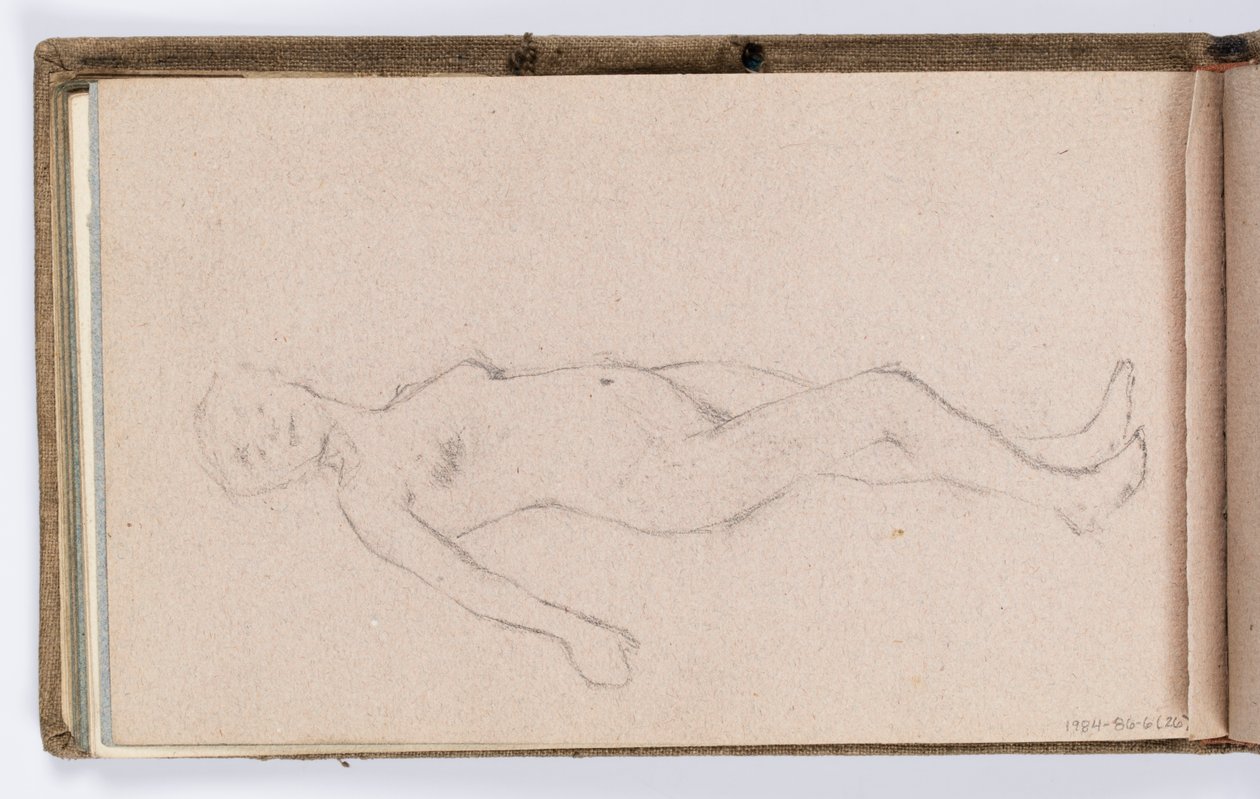 Página de cuaderno de bocetos: Desnudo femenino de Kenyon Cox