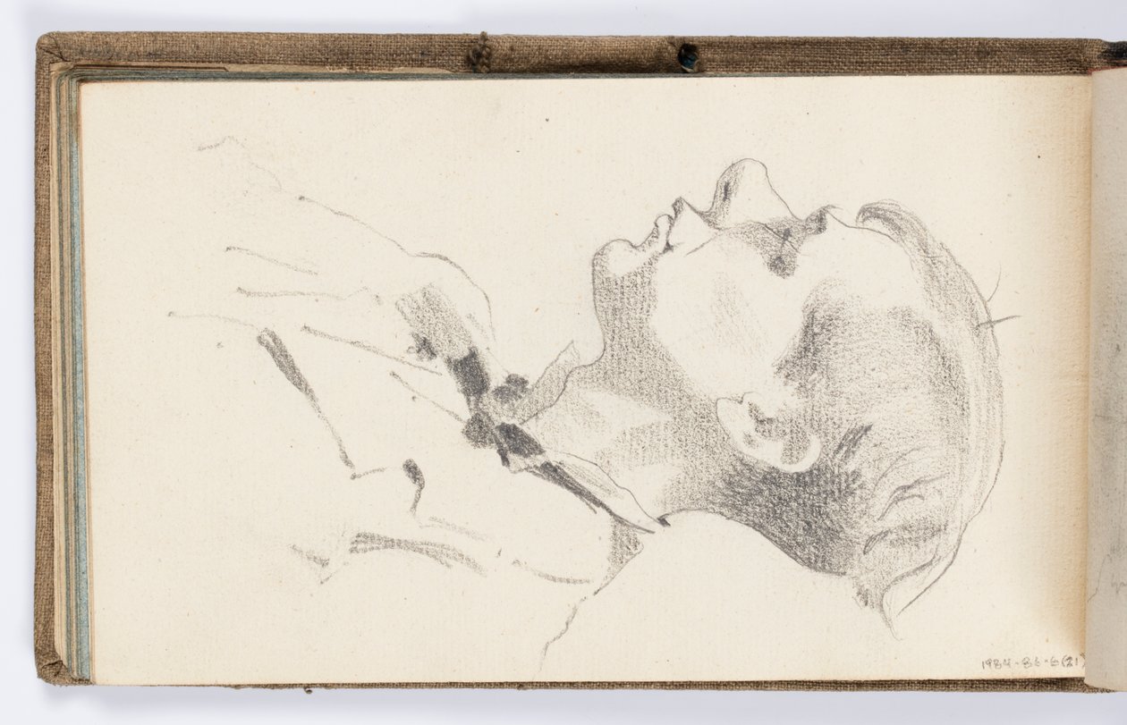 Página de cuaderno de bocetos: Hombre de perfil de Kenyon Cox