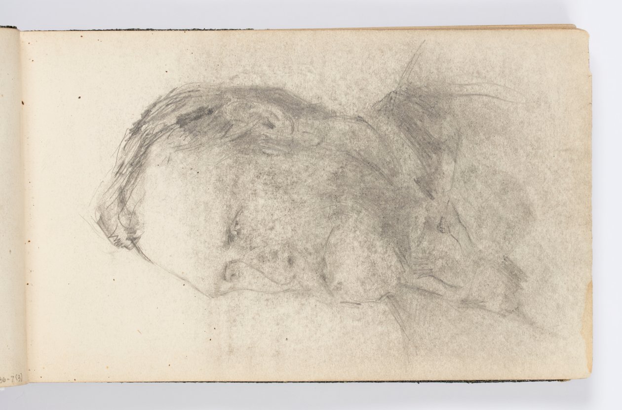 Página de cuaderno de bocetos: Retrato de hombre con barba de Kenyon Cox