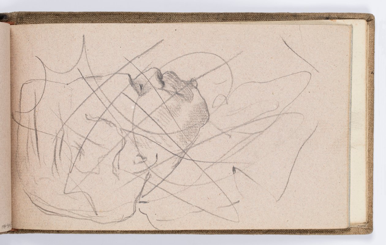Página de cuaderno de bocetos: Retrato de un hombre de Kenyon Cox