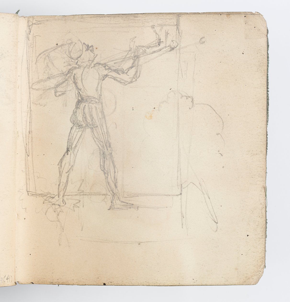 Página de Cuaderno de Bocetos: Boceto de Figura con Medias de Kenyon Cox