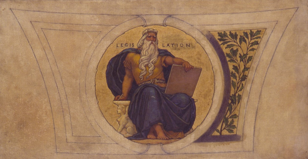Estudio para Mosaico, Capitolio del Estado de Wisconsin, Legislación, ca. 1913 de Kenyon Cox