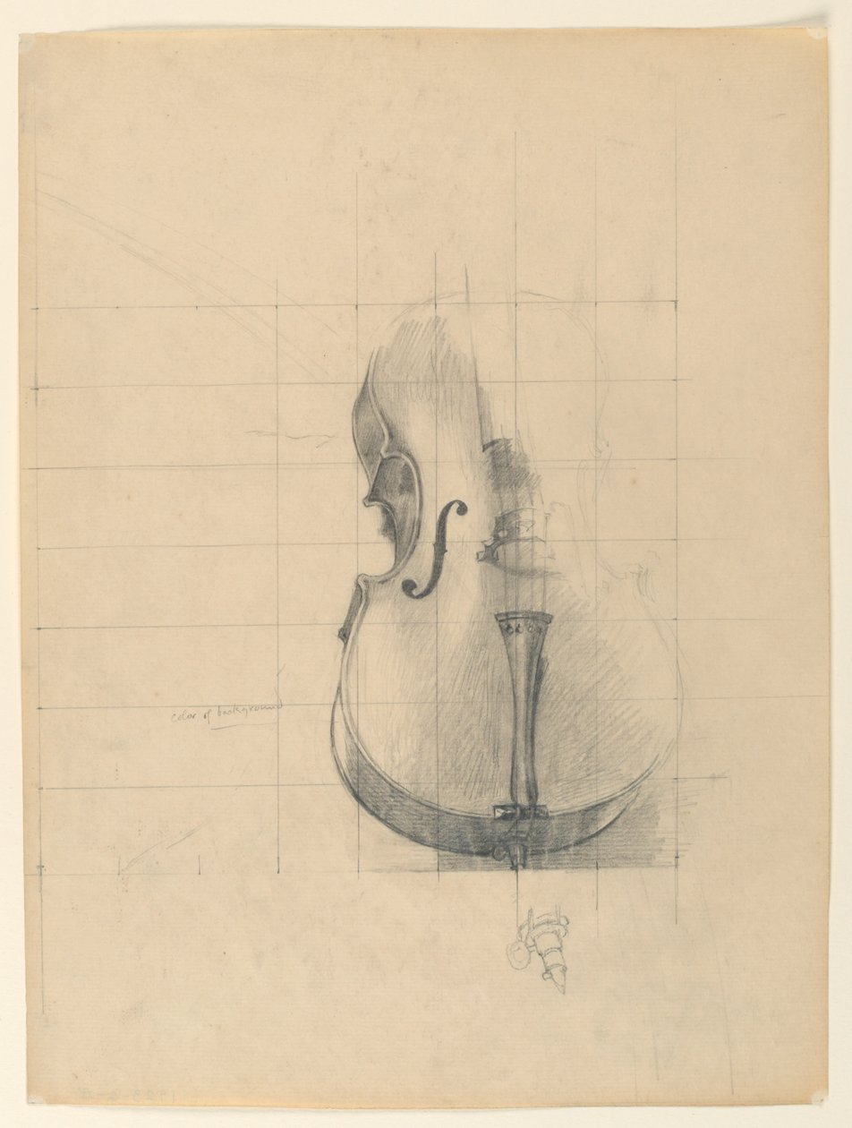 Estudio para "Música," "Las Artes," Biblioteca del Congreso, Washington D.C. de Kenyon Cox