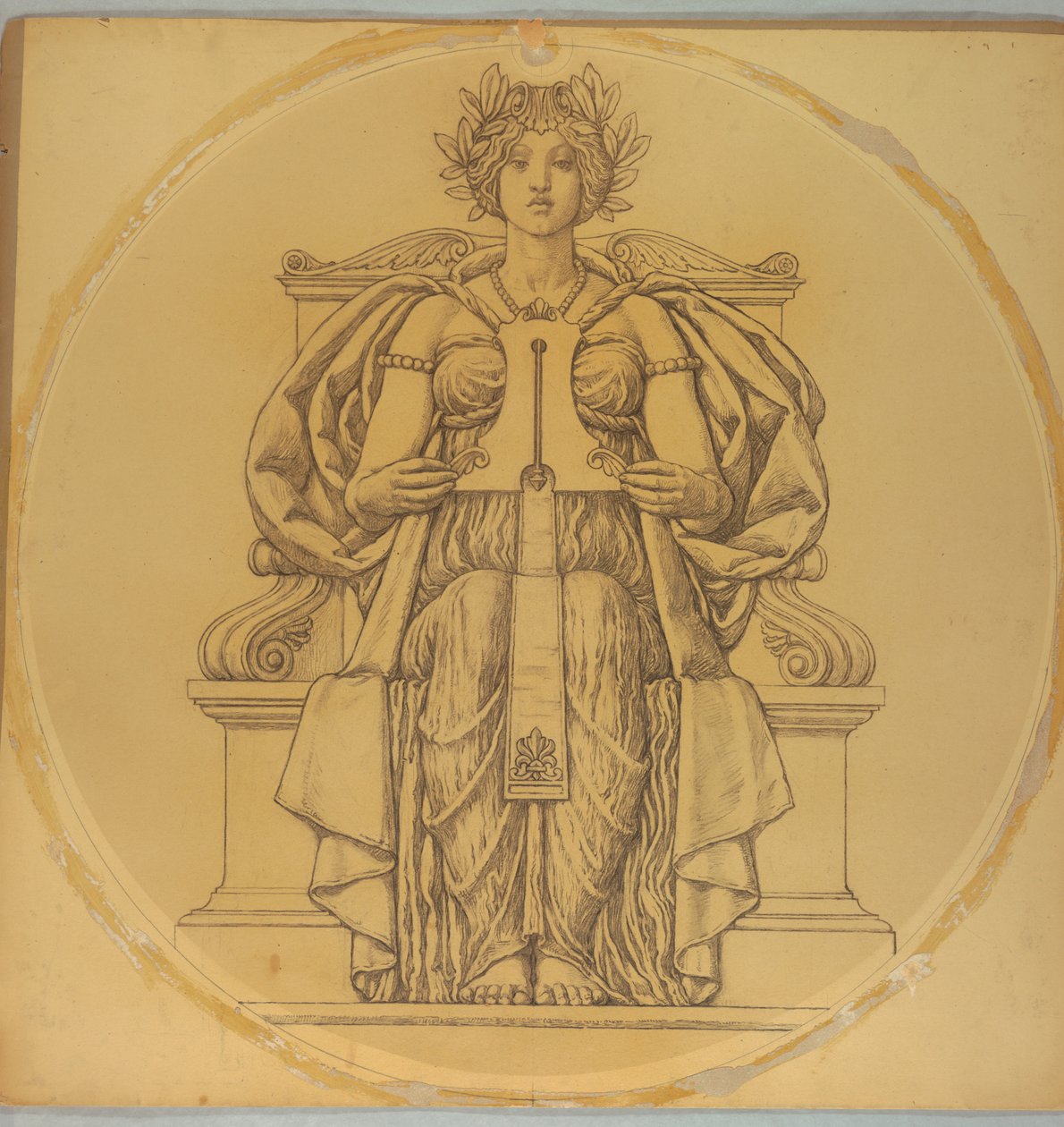 Estudio para "Rectitud," Luneta en el Palacio de Justicia del Condado de Hudson, Jersey City, NJ de Kenyon Cox