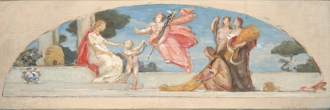 Estudio para mural, Edificio de la Union Trust Company, Las Fuentes de la Riqueza, ca. 1903 de Kenyon Cox