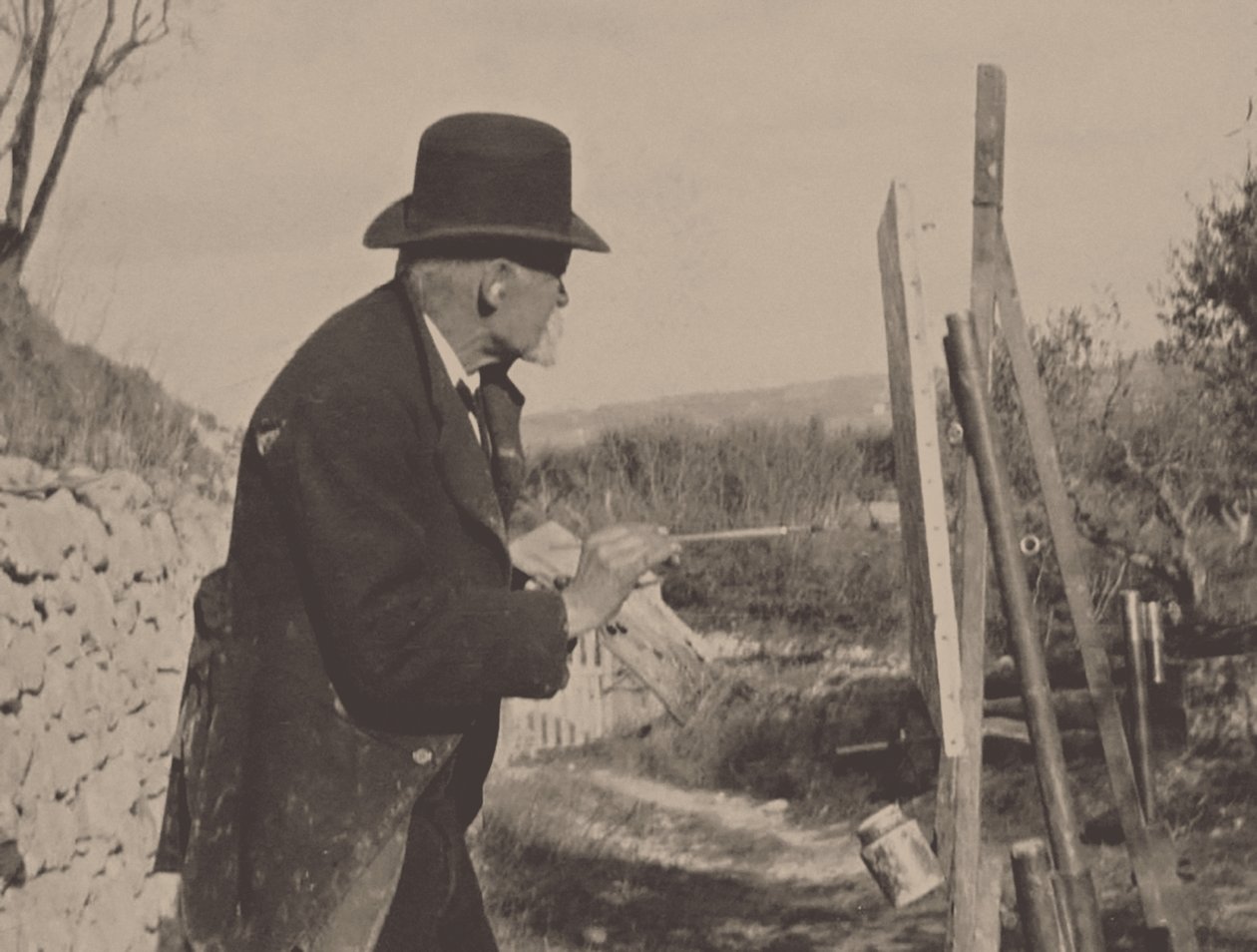 Paul Cézanne pintando en Les Lauves, 1906 de Ker Xavier Roussel