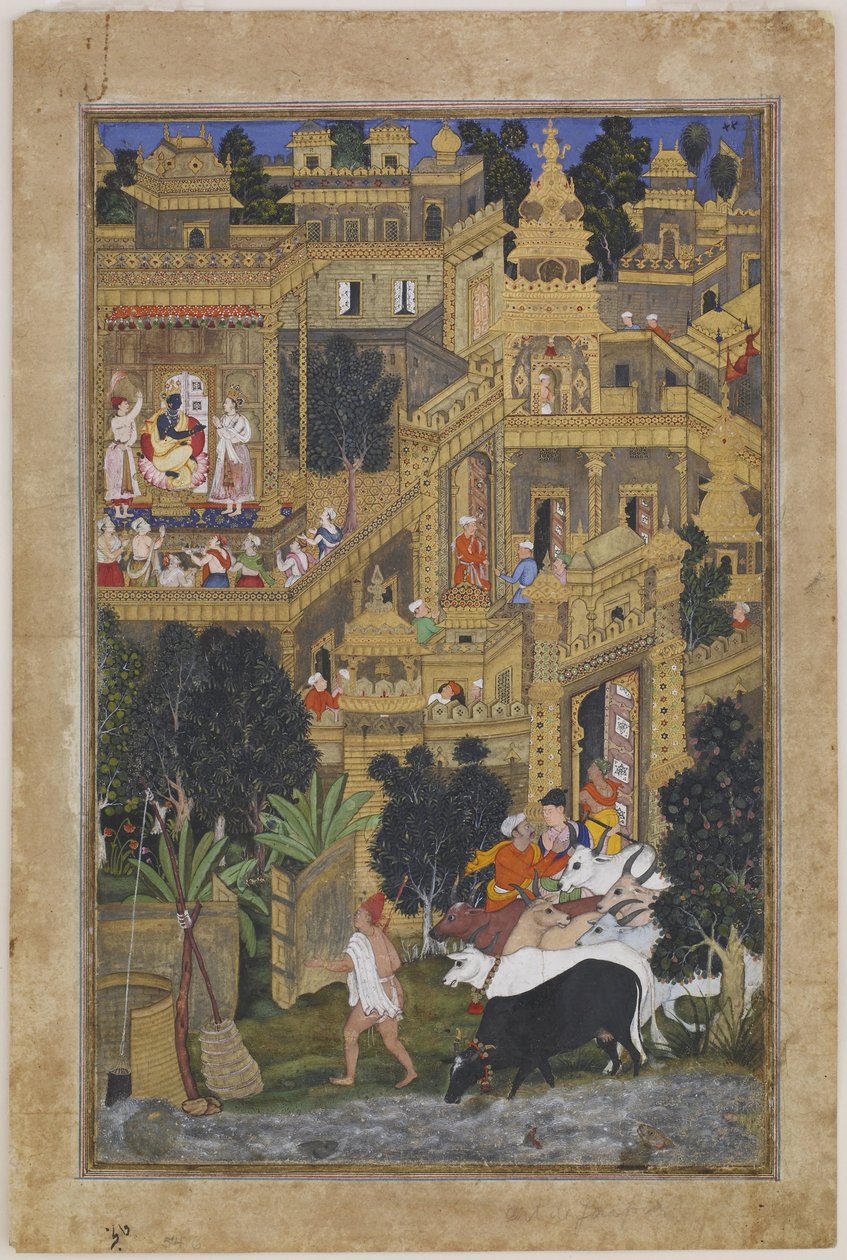 El Señor Krishna en la Ciudad Dorada, ca. 1586 de Kesav Kalan