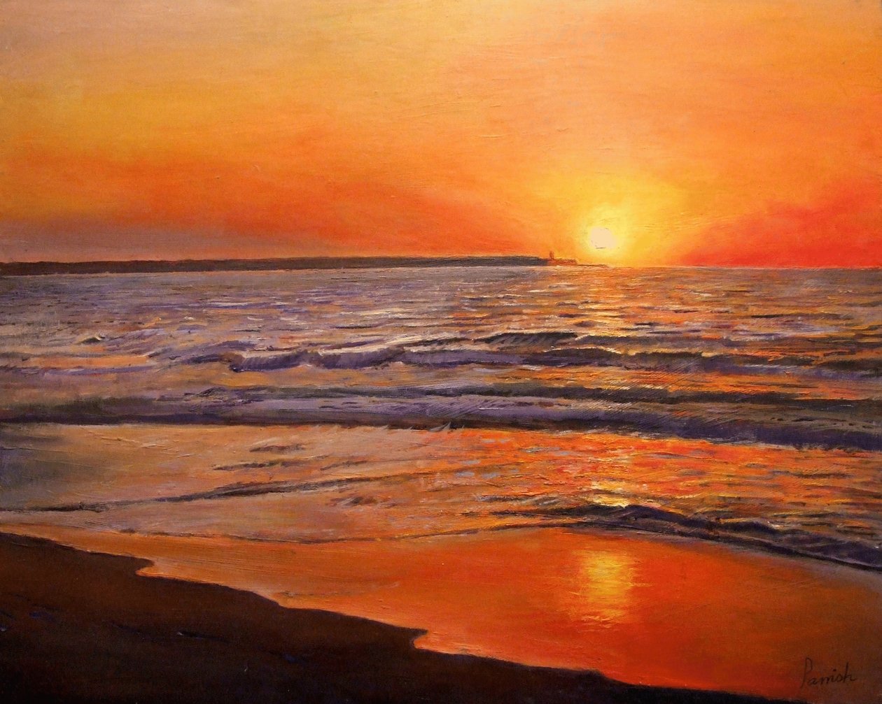 Atardecer y tranquilidad de Kevin Guild of Railway Artist Parrish