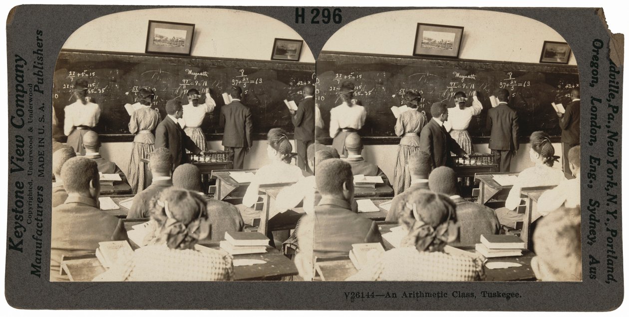 "Una clase de aritmética, Tuskegee, Alabama",c. 1900 (foto) de Keystone View Company