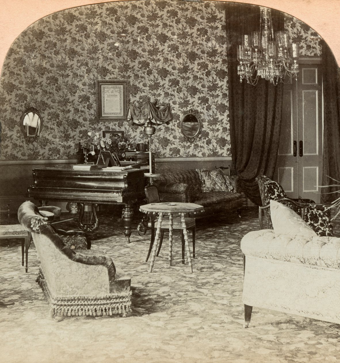 Salón de la Presidencia, cuartel general de Lord Roberts, Bloemfontein, Sudáfrica, 1900 de Keystone View Company