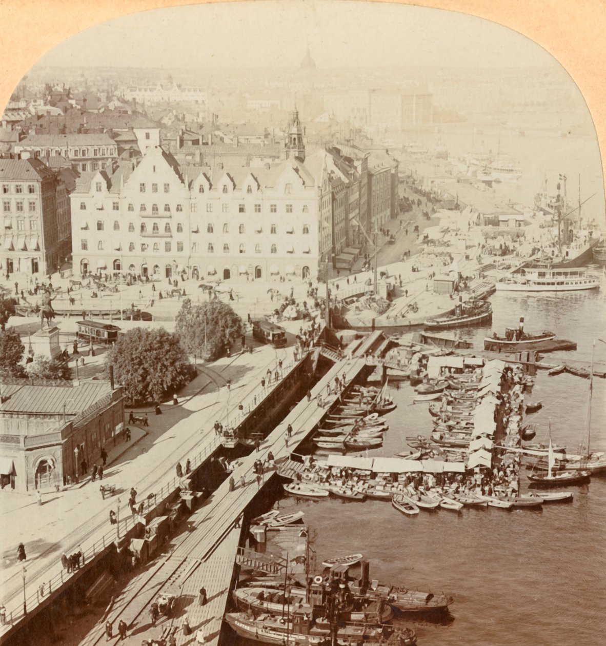 Puerto, Estocolmo, Suecia, 1901 de Keystone View Company