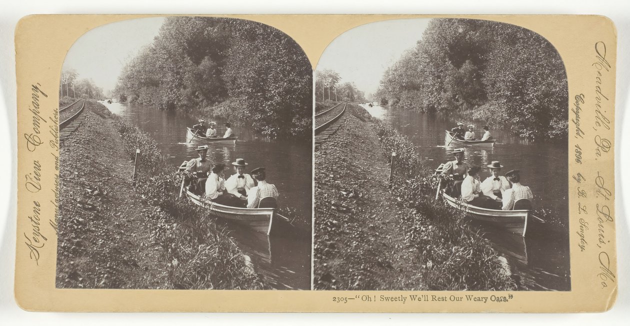 ¡Oh! Dulcemente descansaremos nuestros remos cansados, 1896 de Keystone View Company
