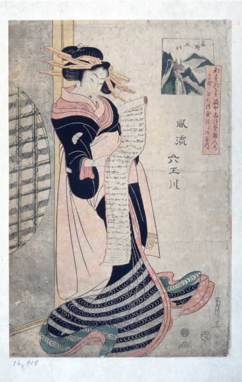 Río de las Joyas en Takano (Takano Tamagawa) de Kikukawa Eizan