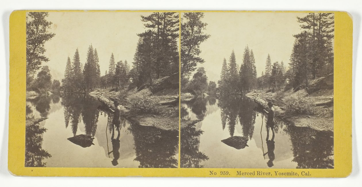 Río Merced, Yosemite, Cal., 1855-75. Creadores: Hermanos Kilburn, BW Kilburn de Kilburn Brothers, BW Kilburn