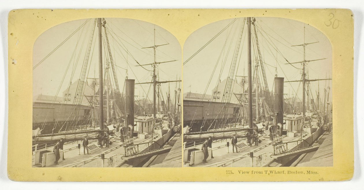 Vista desde T Wharf, Boston, Mass, 1855-75 de Kilburn Brothers, BW Kilburn