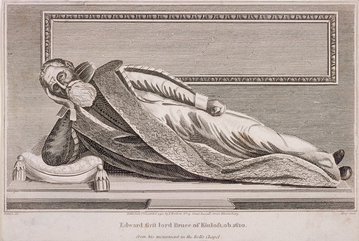 Monumento a Sir Edward Bruce en Rolls Chapel, Chancery Lane, Londres, 1794 de King