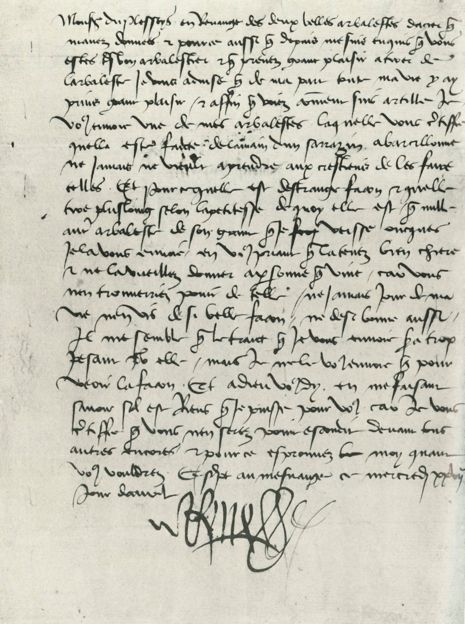 Carta del Rey René de Anjou de King of Naples Rene of Anjou