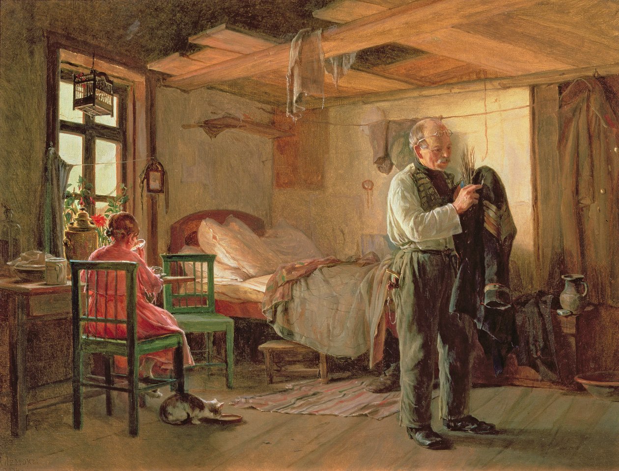 Mañana en la portería, 1874 de Kirill Vikentevich Lemokh