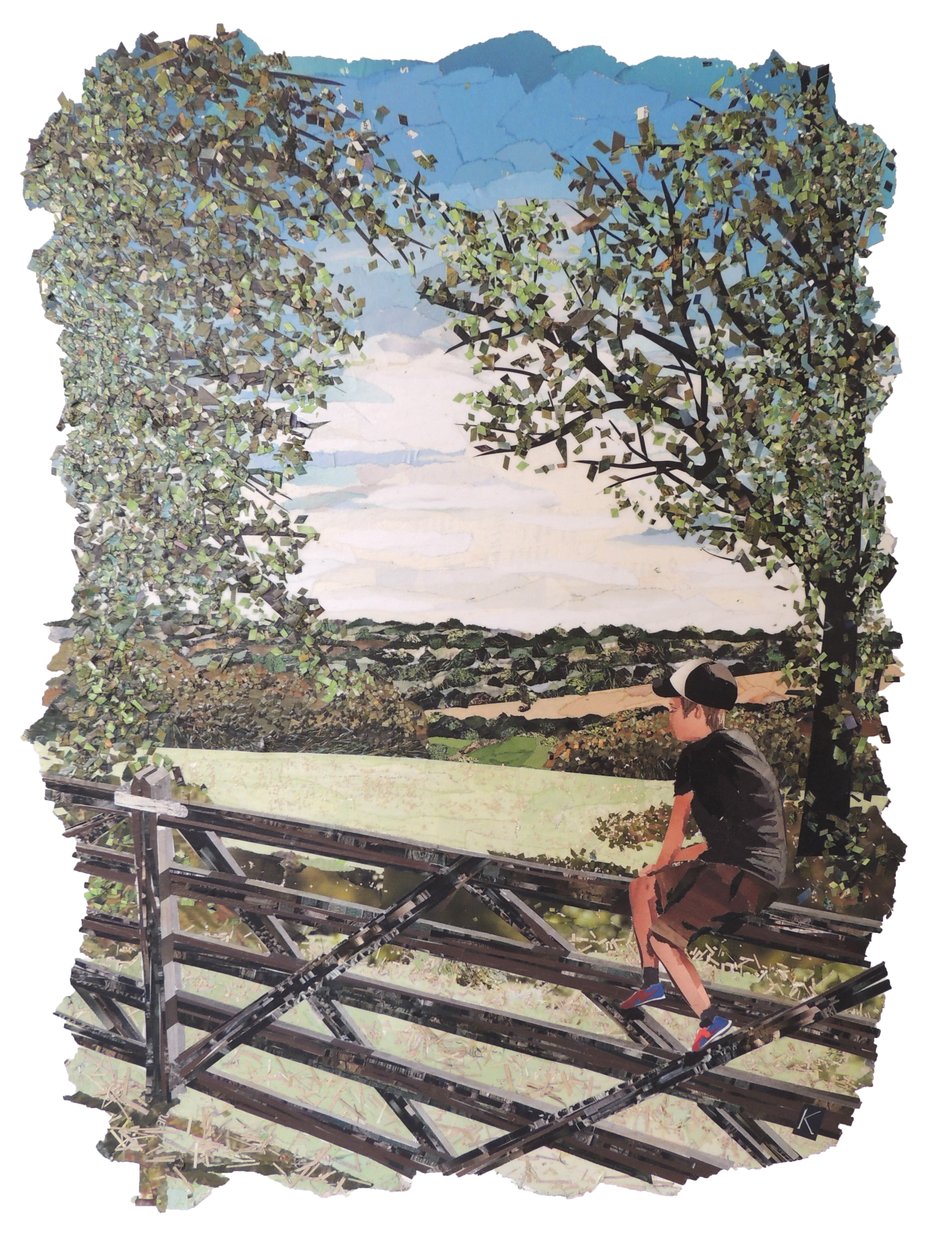 Recuerdos del verano, 2019 (collage de revista) de Kirstie Adamson
