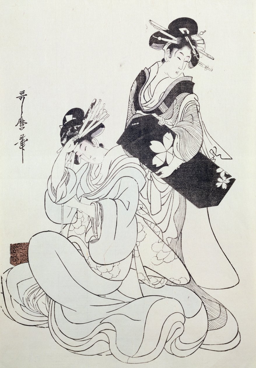Dos figuras femeninas de Kitagawa Utamaro