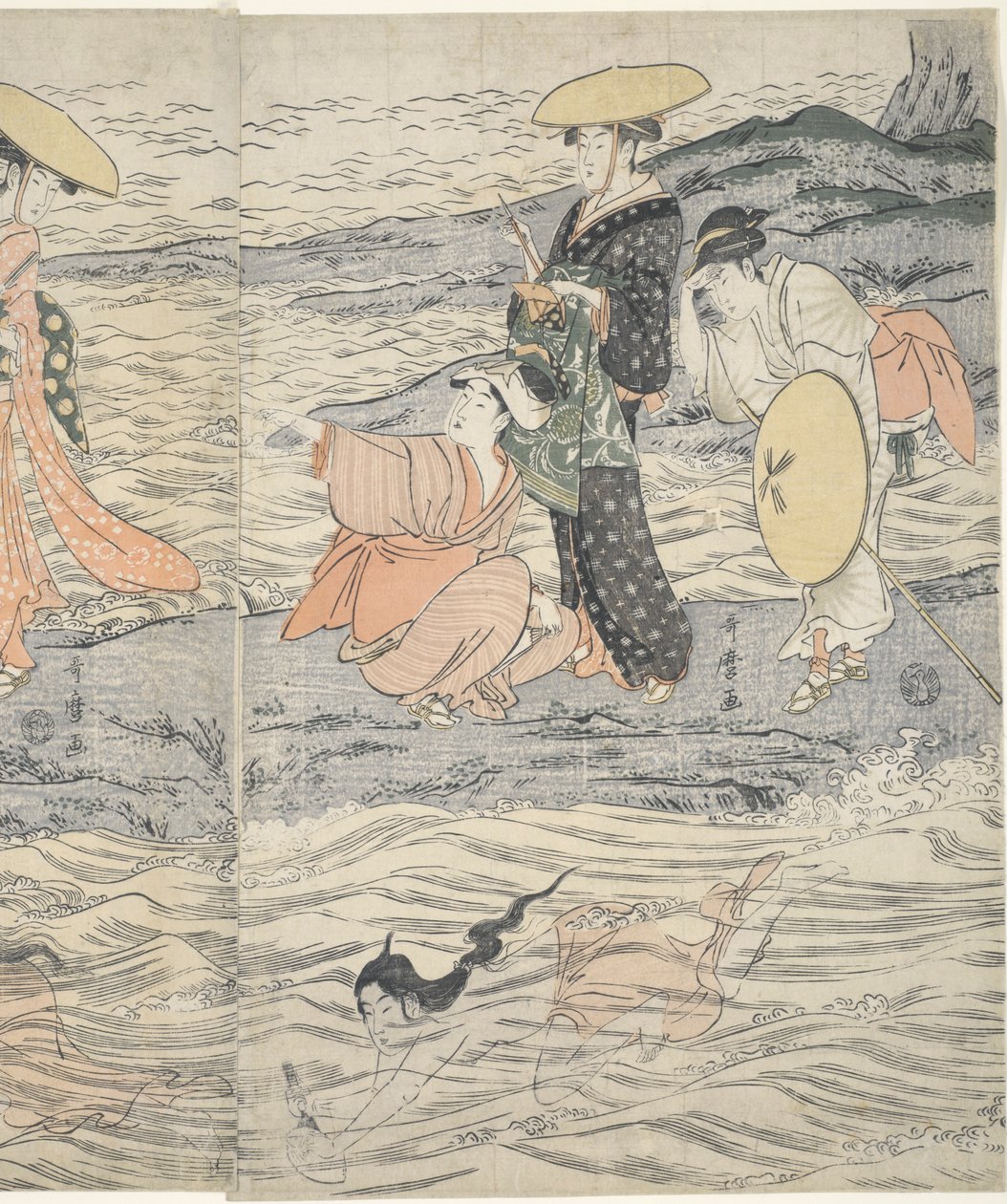 Awabi Shell Divers en Enoshima de Kitagawa Utamaro