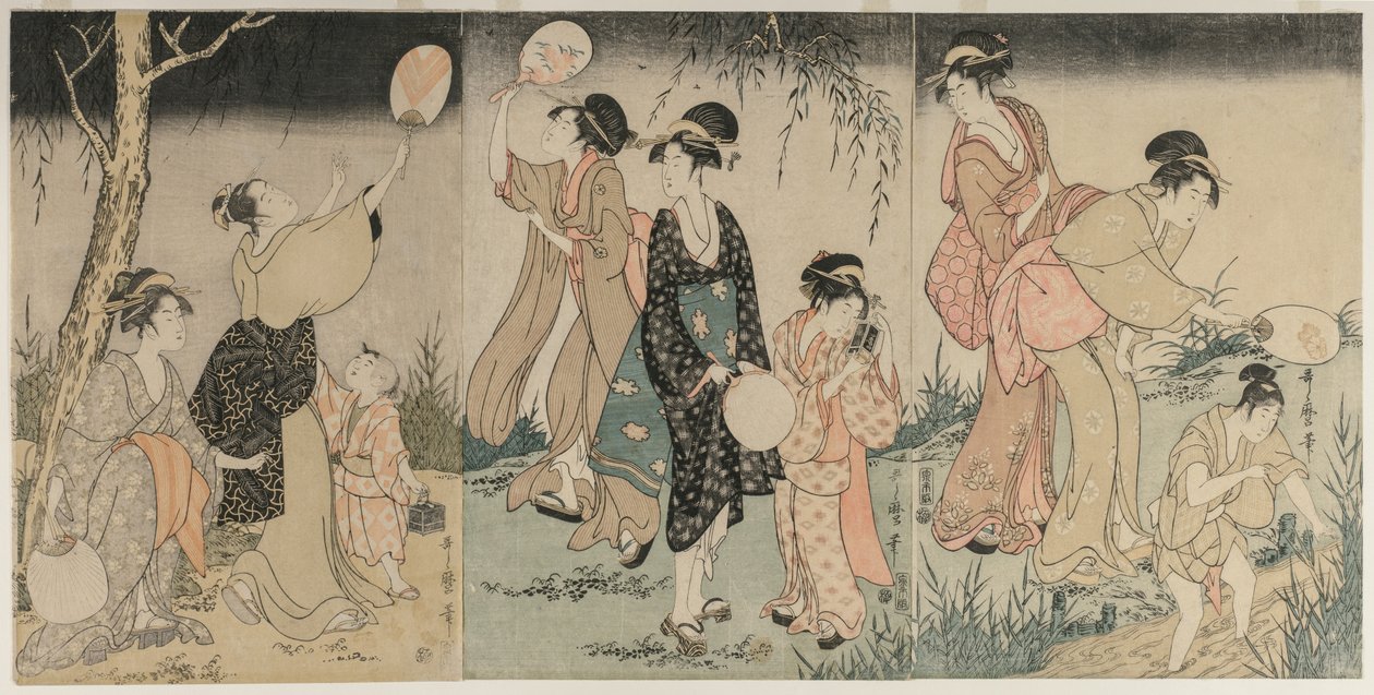 Cazando Luciérnagas, c. 1796-1797 de Kitagawa Utamaro