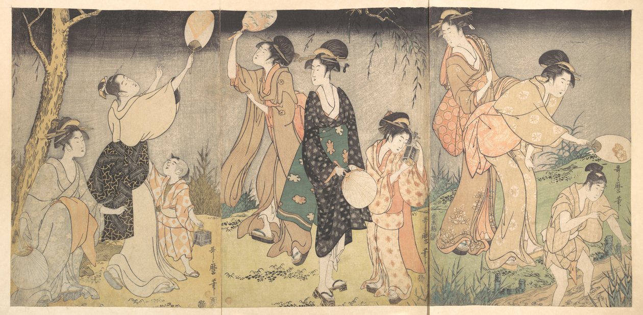 Atrapar luciérnagas (Hotaru gari) de Kitagawa Utamaro