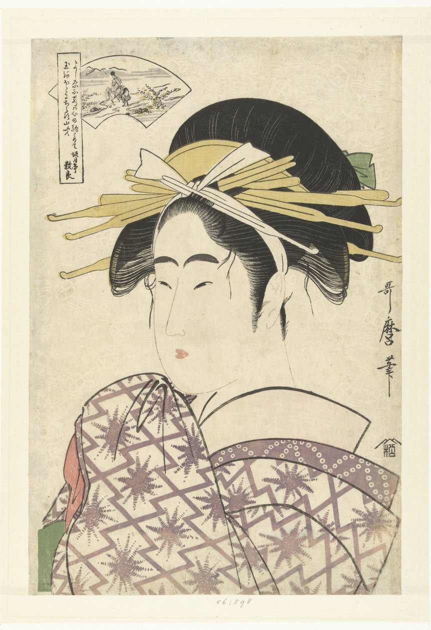 Cortesana y el río Ide Tama Los seis ríos Tama (título de la serie) de Kitagawa Utamaro