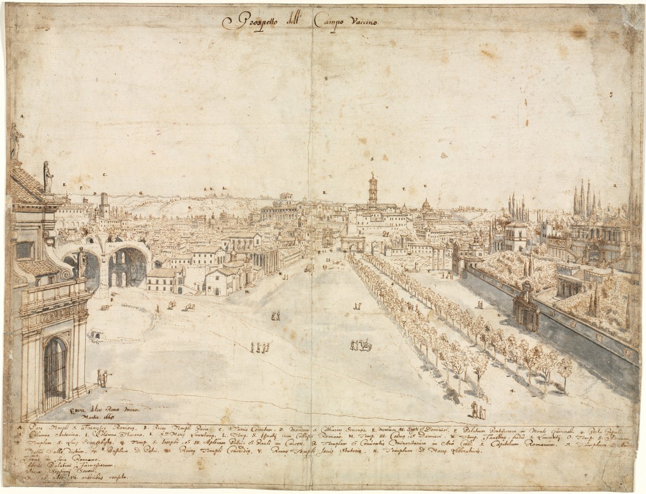 Dieciocho vistas de Roma: El Campo Vaccino (El Foro Romano) de Kitagawa Utamaro