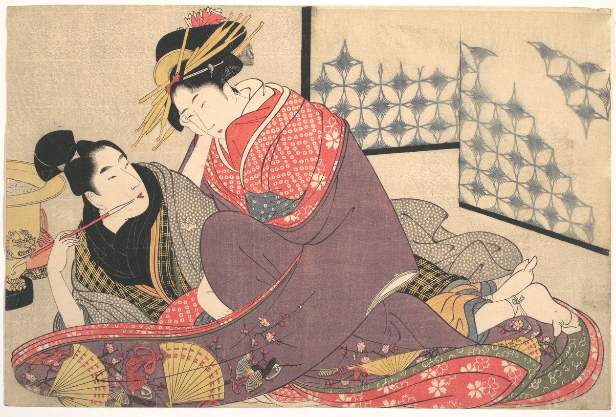 Lámina erótica de Kitagawa Utamaro