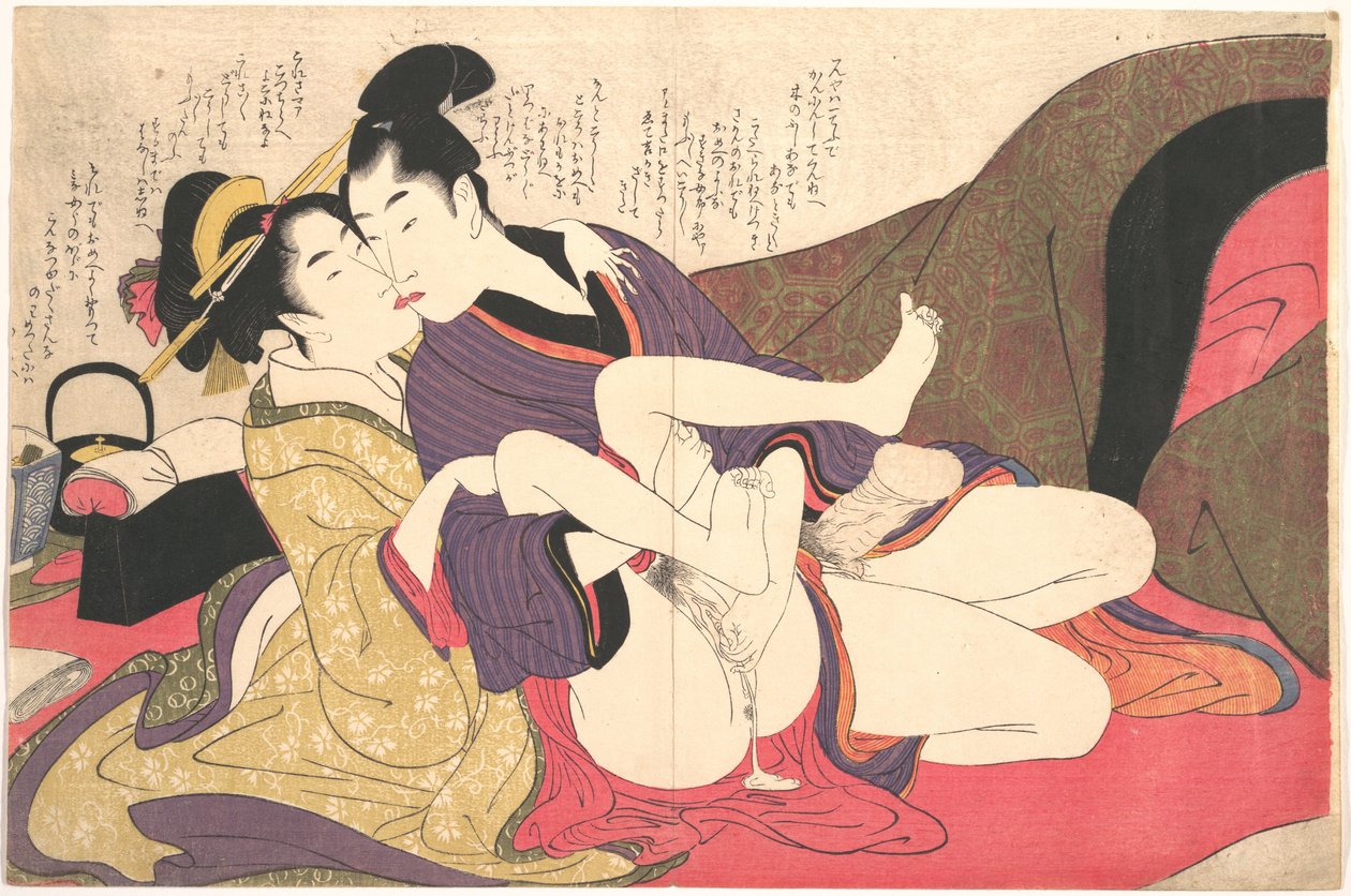 Lámina erótica de Kitagawa Utamaro